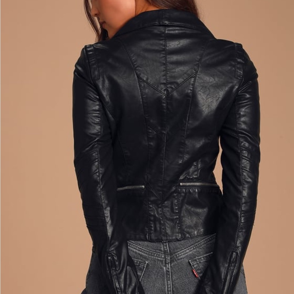 Lulu's Black Faux Leather Moto Jacket - Picture 2 of 3